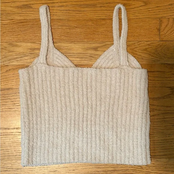 Altar'd State Beige Ribbed V-Neck Knit Tank - Picture 4 of 6